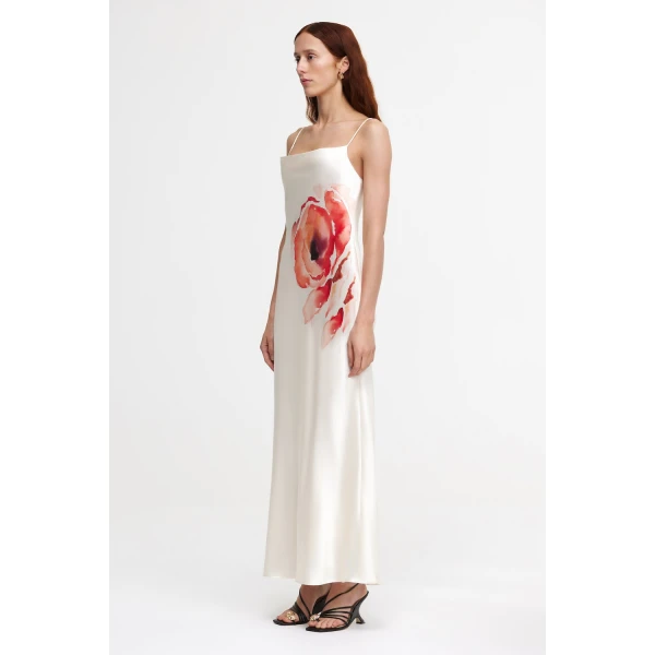 Acler Sandon Midi Dress in Berry Poppy Fleur, view 2