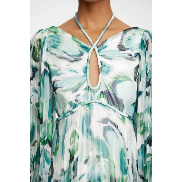 Acler Sandywell Maxi Dress in Teal Grove, view 4