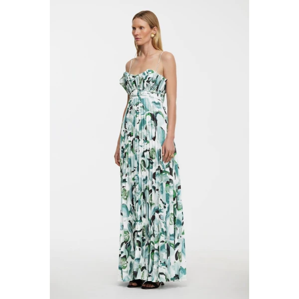 Acler Sanna Maxi Dress in Teal Grove, view 2