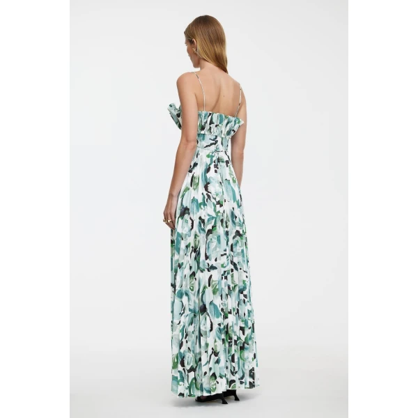Acler Sanna Maxi Dress in Teal Grove, view 3