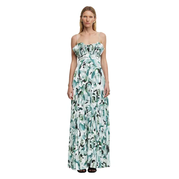 Acler Sanna Maxi Dress in Teal Grove