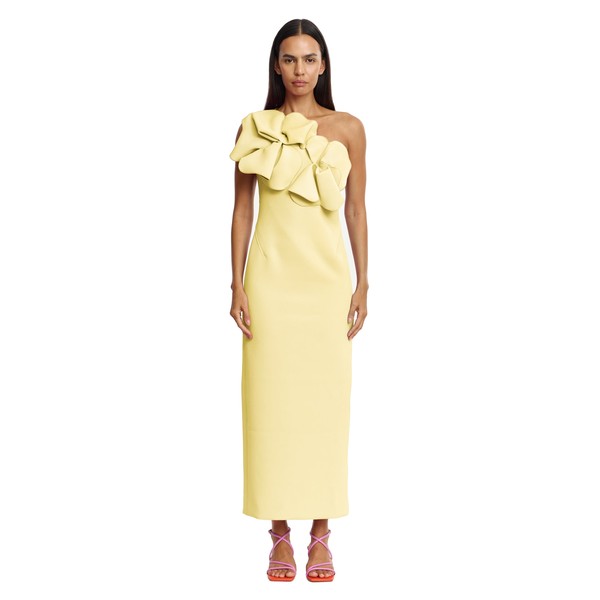 Acler Santani Maxi Dress in Lemon Zest