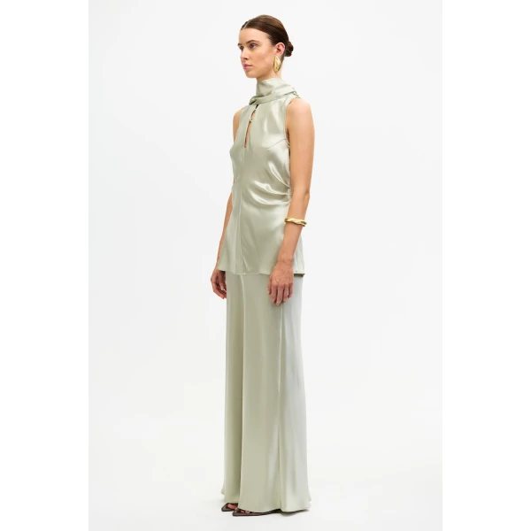 Acler Shortgreen Maxi Skirt in Pistachio, view 2