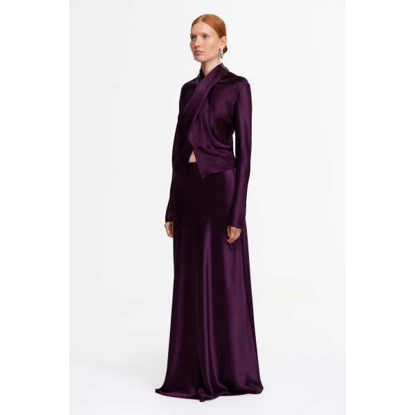 Acler Soroba Maxi Skirt in Fig, view 2