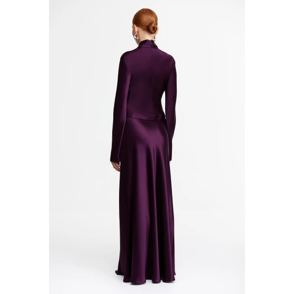 Acler Soroba Maxi Skirt in Fig, view 3