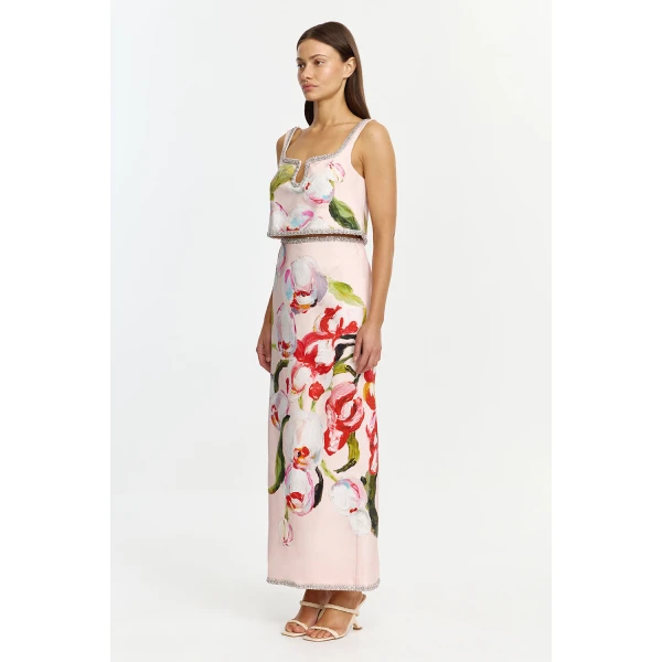 Acler Southacre Maxi Skirt in Cherry Medley, view 2