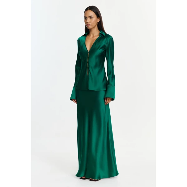 Acler Spunhill Shirt in Deep Emerald, view 2
