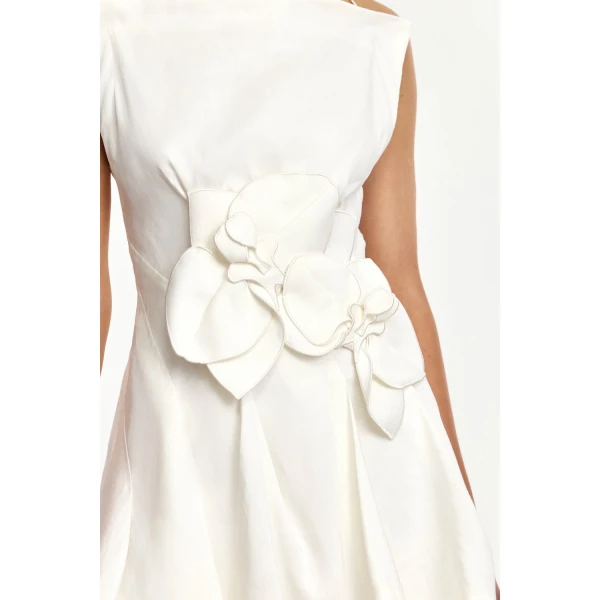 Acler Warra Mini Dress in Ivory, view 4