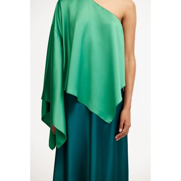 Acler Westacre Midi Dress in Emerald With Clover, view 4