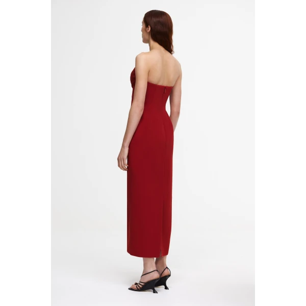 Acler Whitnell Midi Dress in Burgundy, view 3