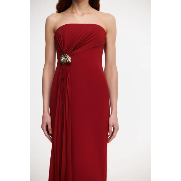 Acler Whitnell Midi Dress in Burgundy, view 4