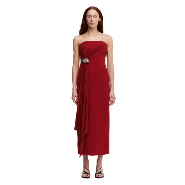 Acler Whitnell Midi Dress in Burgundy