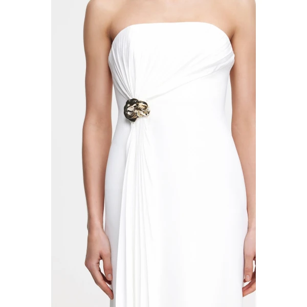 Acler Whitnell Midi Dress in Ivory, view 4