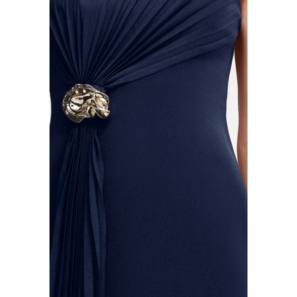Acler Whitnell Midi Dress in Navy, view 4