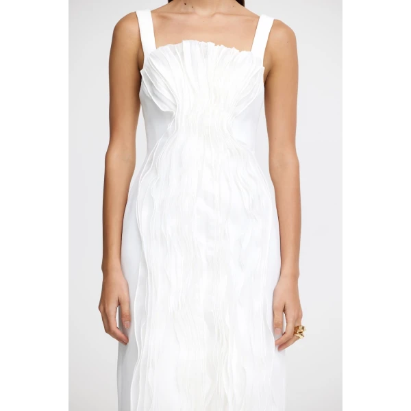 Acler Wigbeth Midi Dress in Ivory, view 4