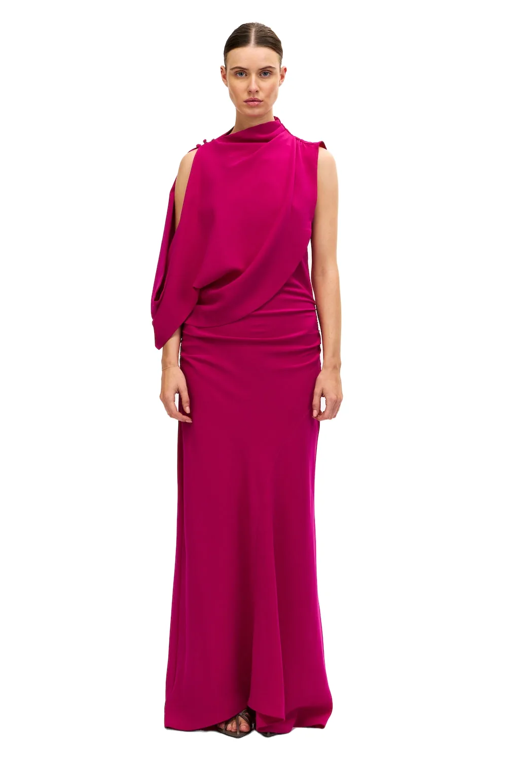Acler Wilcott Maxi Dress in Iris, Pink Dresses