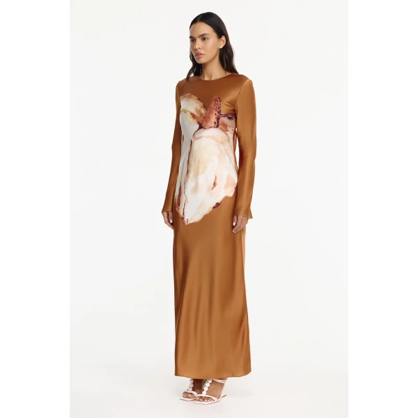 Acler Wittonhill Maxi Dress in Caramel Arum Lily, view 2