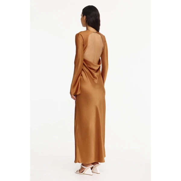 Acler Wittonhill Maxi Dress in Caramel Arum Lily, view 3