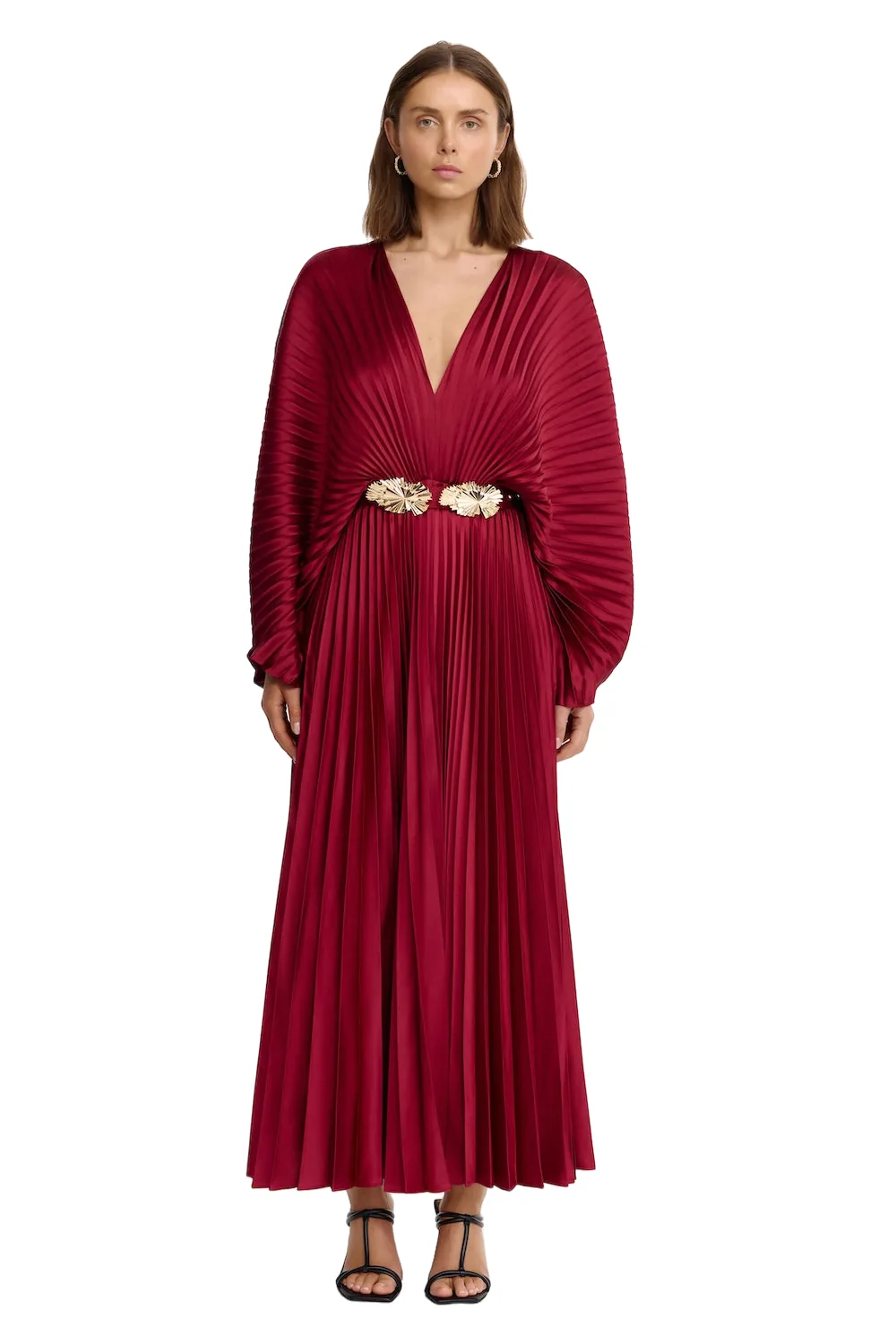 Acler Wonastow Maxi Dress in Bordeaux, Red Dresses