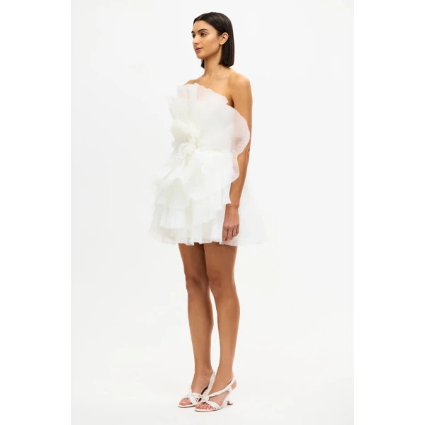 Acler Wrenbury Mini Dress in Ivory, view 2