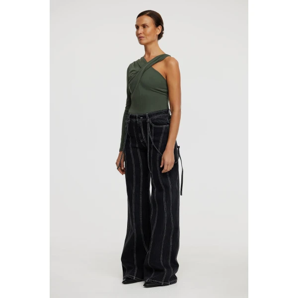 Acler Wyson Top in Deep Olive, view 2