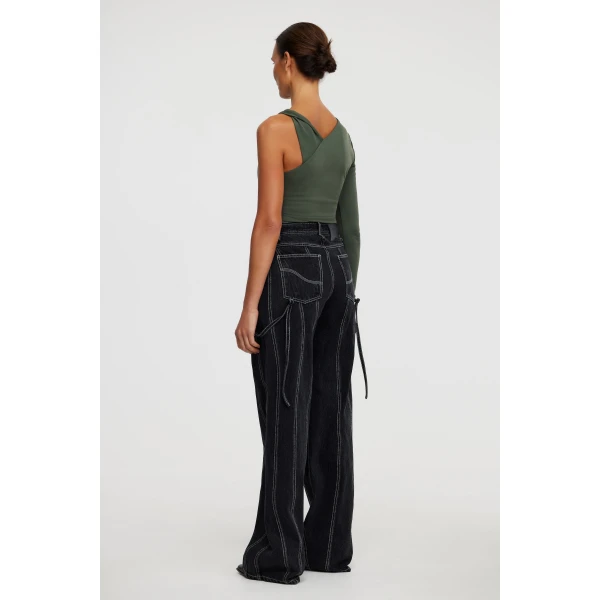 Acler Wyson Top in Deep Olive, view 3