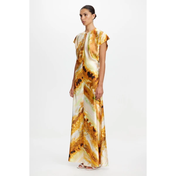 Acler Yarrow Maxi Dress in Opal Abstract, view 2