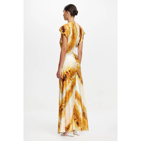 Acler Yarrow Maxi Dress in Opal Abstract, view 3