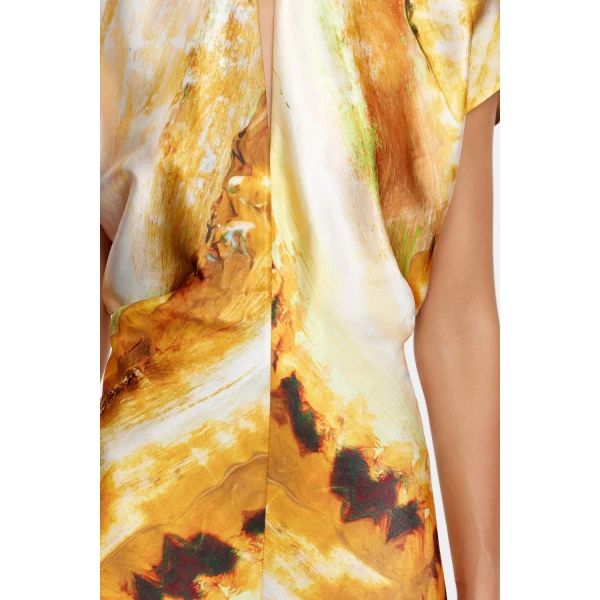 Acler Yarrow Maxi Dress in Opal Abstract, view 4