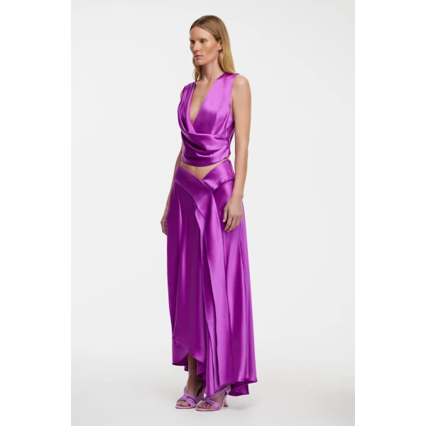 Acler Yewdale Maxi Skirt in Deep Mulberry, view 2