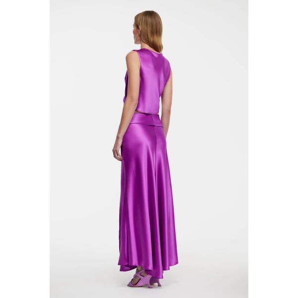 Acler Yewdale Maxi Skirt in Deep Mulberry, view 3