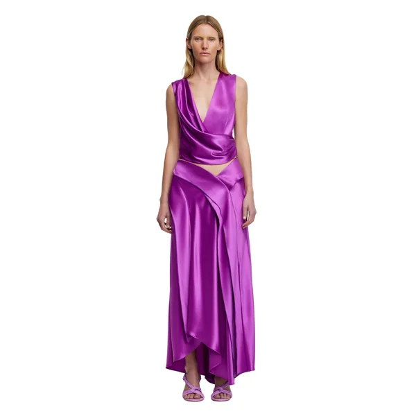 Yewdale Maxi Skirt in Deep Mulberry