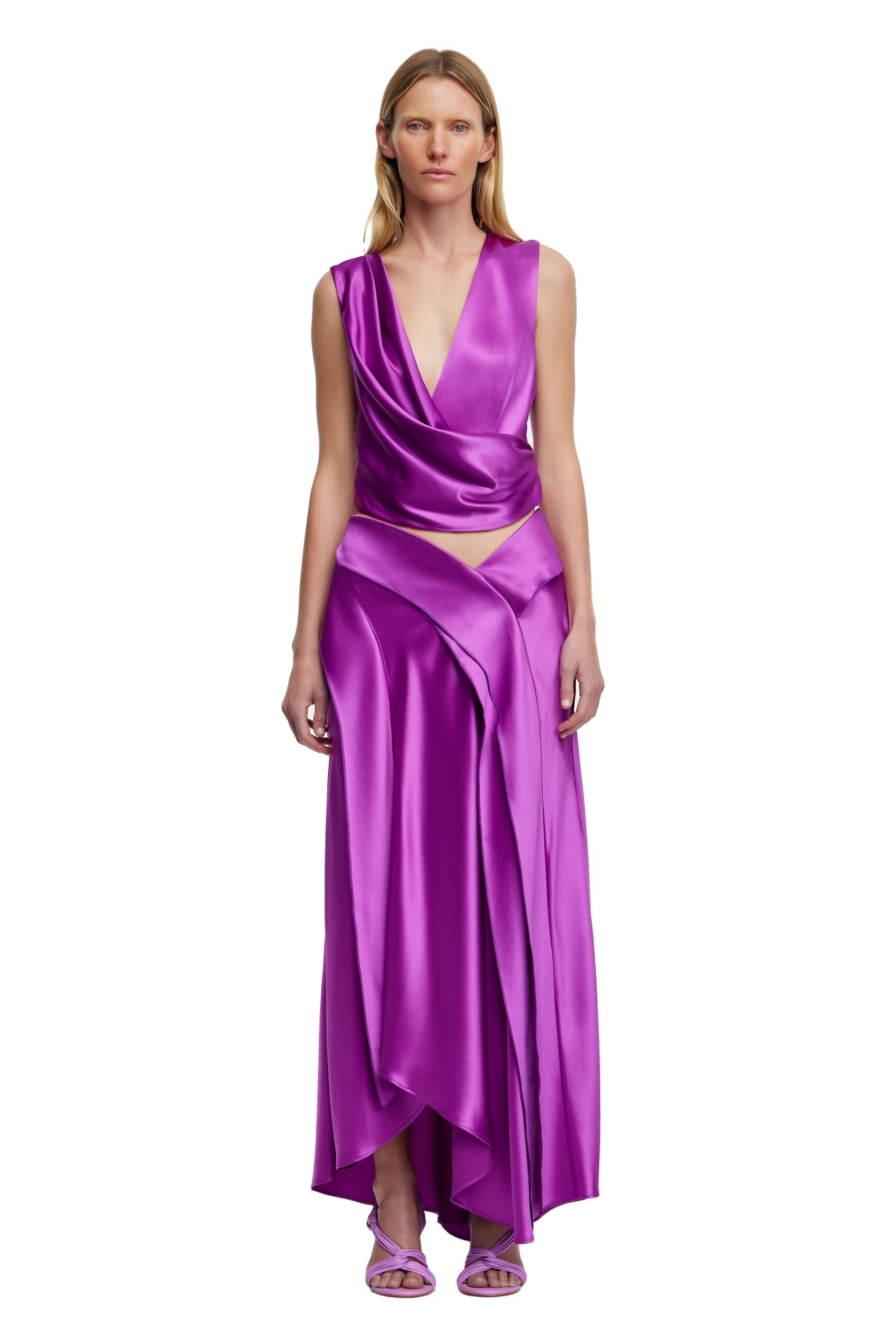 Acler Yewdale Maxi Skirt in Deep Mulberry, Purple Skirts