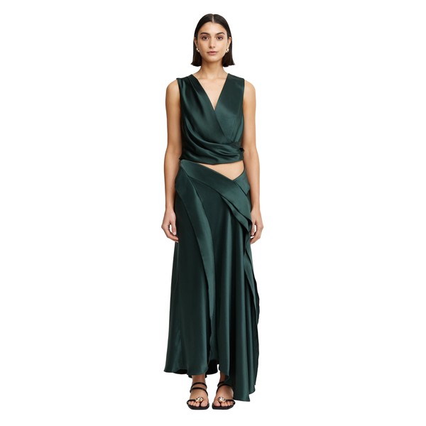 Acler Yewdale Maxi Skirt in Deep Olive