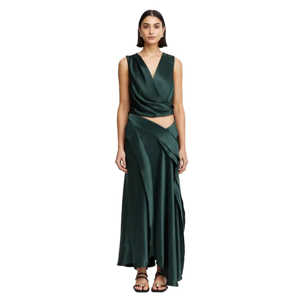 Yewdale Maxi Skirt in Deep Olive