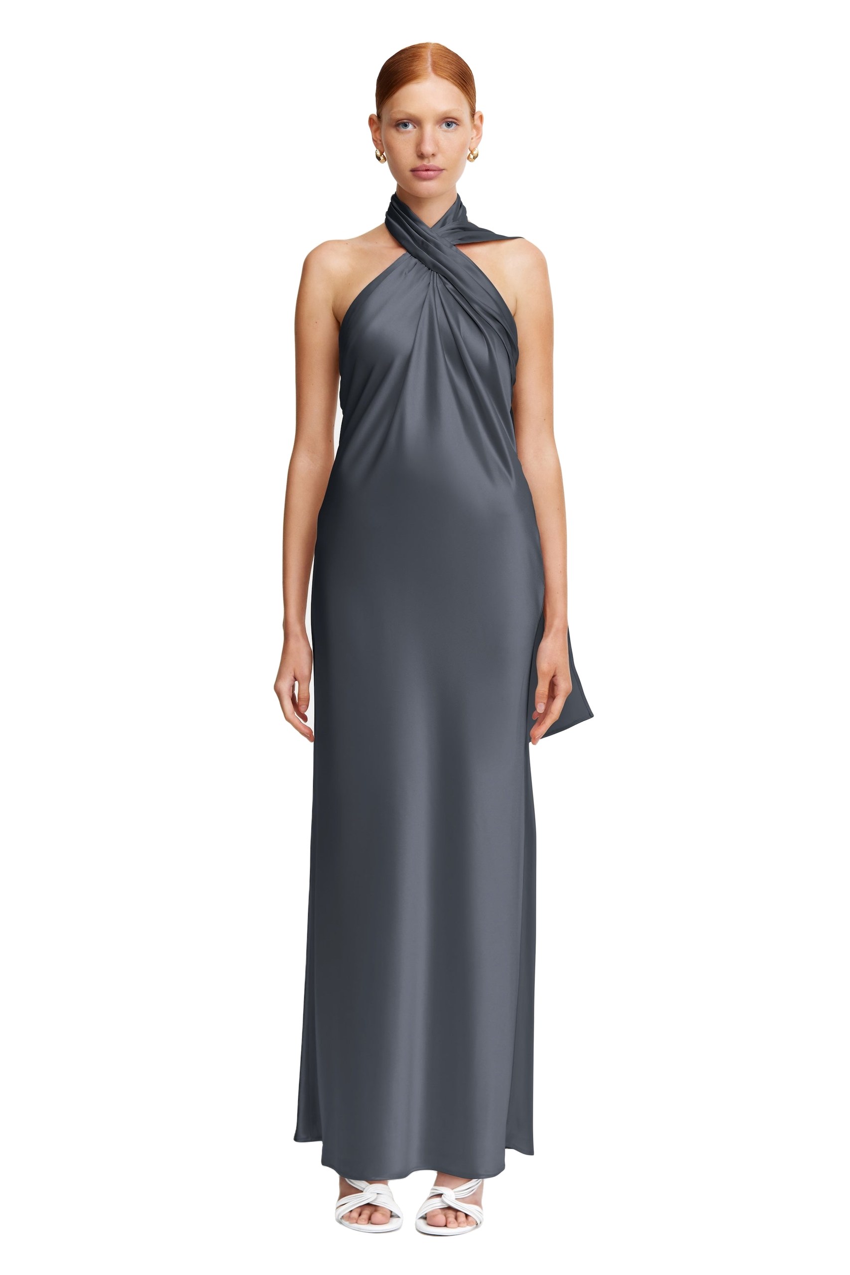 Acler Yewgreen Maxi Dress in Charcoal, Grey Dresses