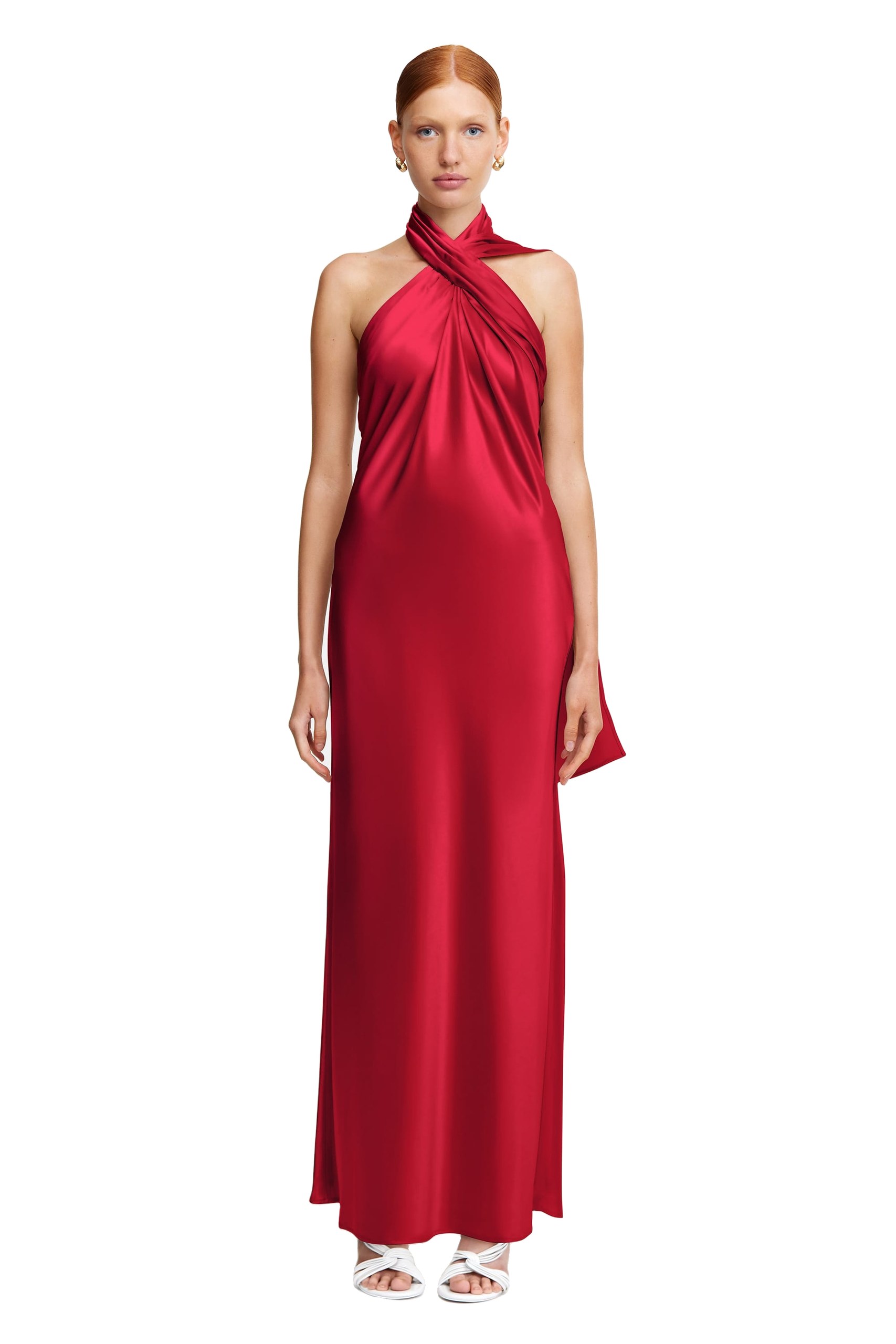 Acler Yewgreen Maxi Dress in Crimson, Red Dresses