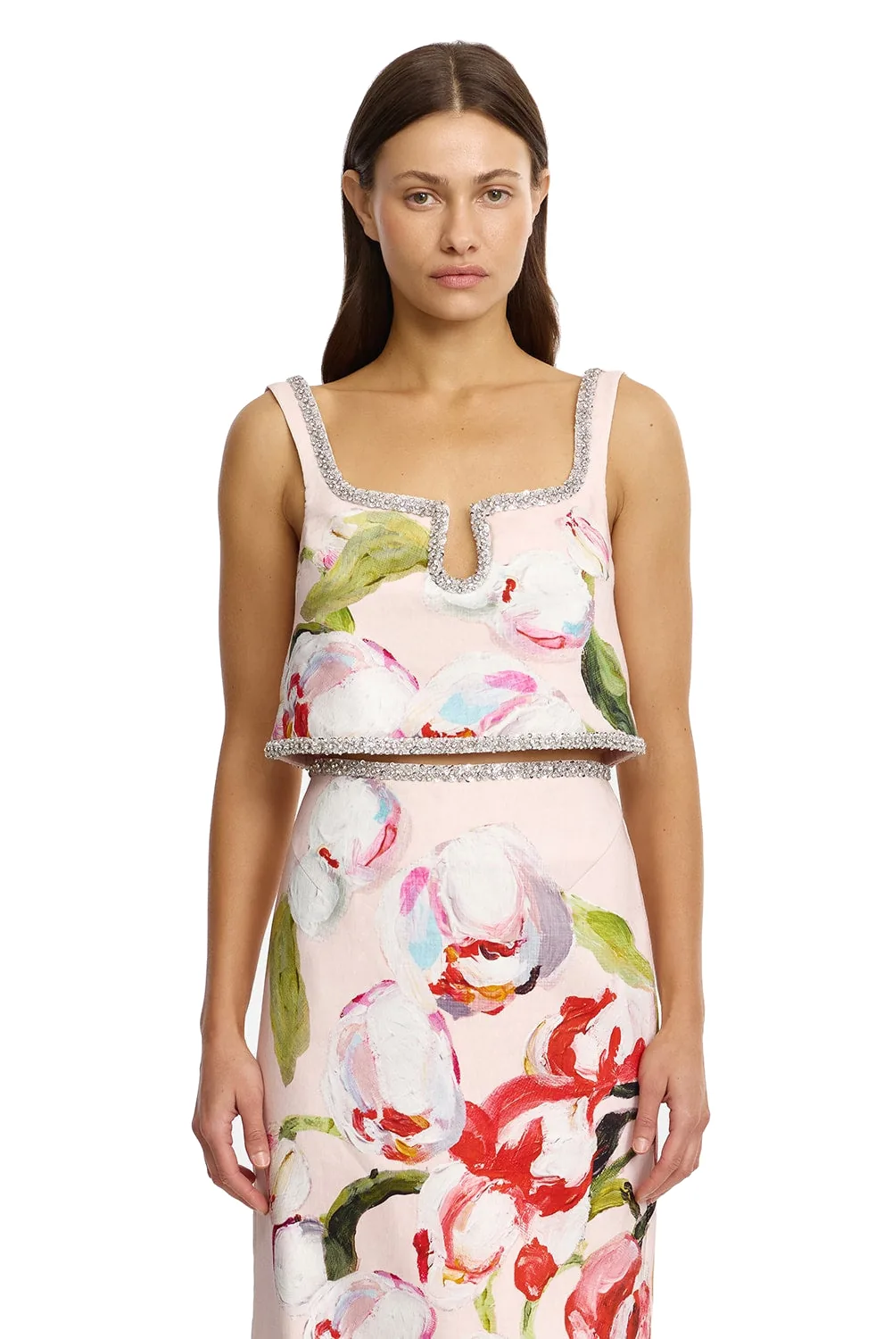 Acler Yorkley Top in Cherry Medley, Pink Tops