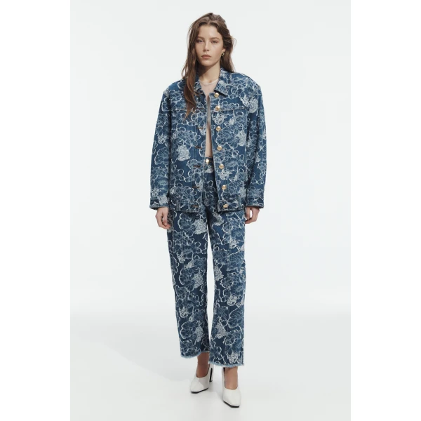 Aje Arlo Jacquard Barrel Jean, view 6