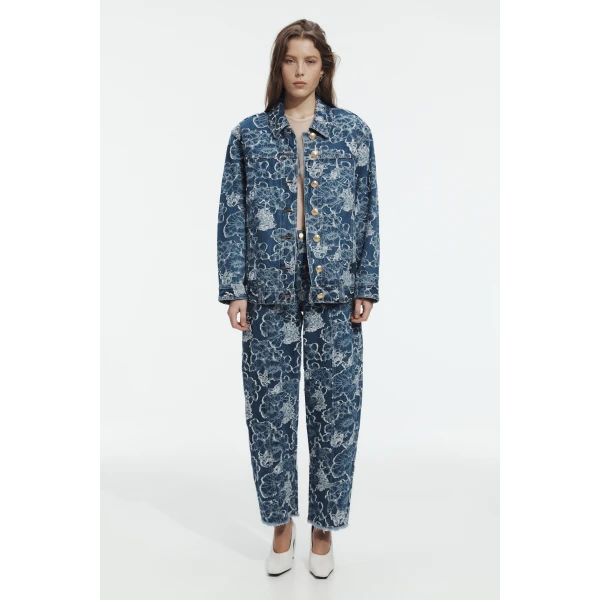Aje Arlo Jacquard Denim Jacket, view 2