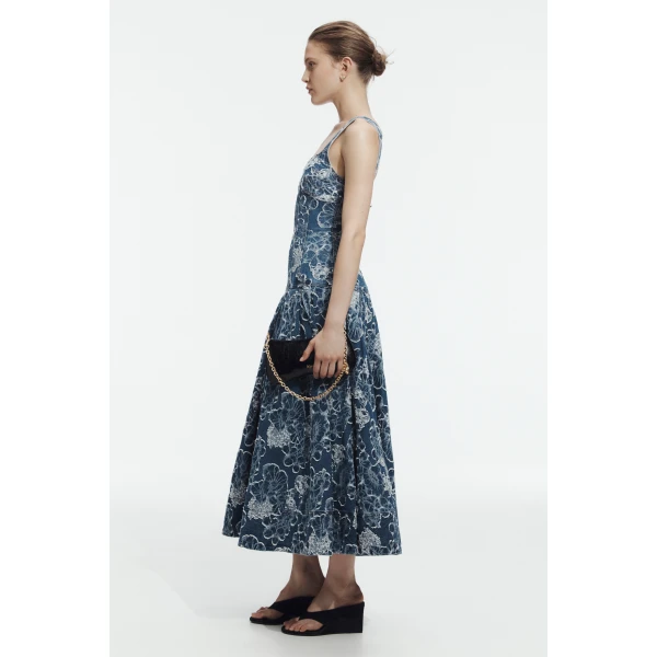 Aje Arlo Jacquard Denim Maxi Dress, view 5