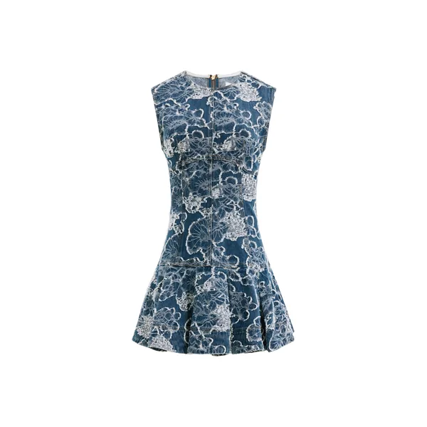 Aje Arlo Jacquard Denim Mini Dress