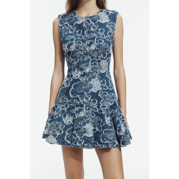 Aje Arlo Jacquard Denim Mini Dress, view 6