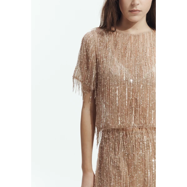 Aje Glisten Embellished Top, view 4