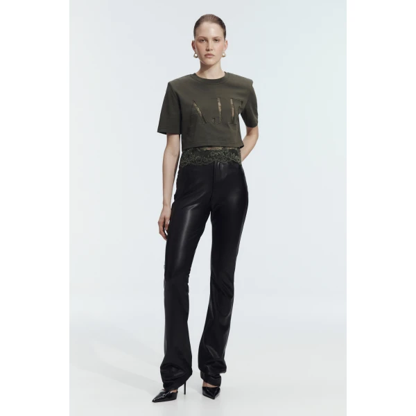 Aje Kayla Lace Underlay Tee Top, view 3