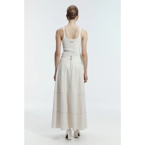 Aje Lotus Vegan Leather Midi Skirt, view 6