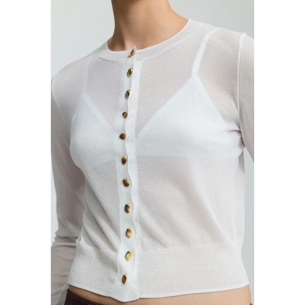 Aje Lynor Sheer Knit Cardigan, view 4
