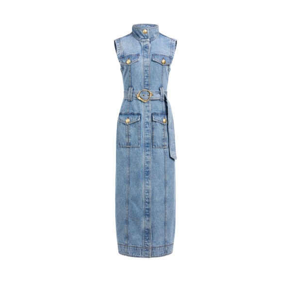 Aje Lyra Denim Midi Dress