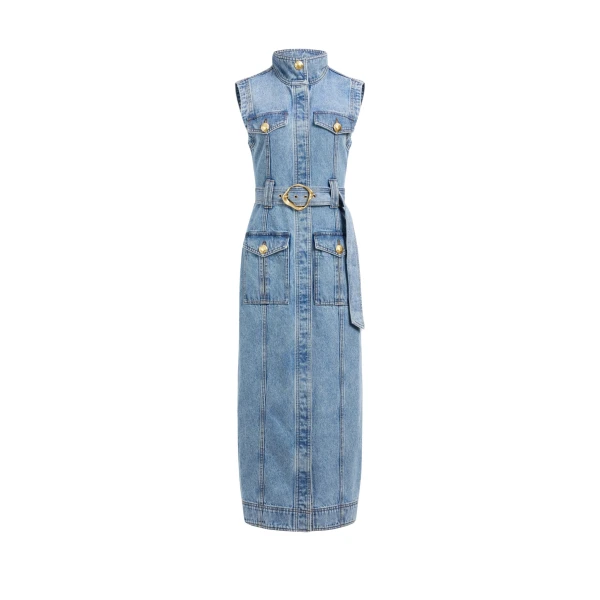 Aje Lyra Denim Midi Dress