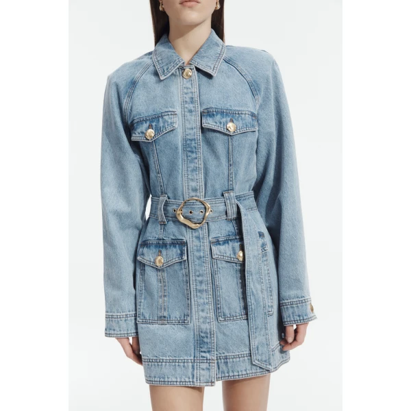 Aje Lyra Denim Mini Dress, view 4